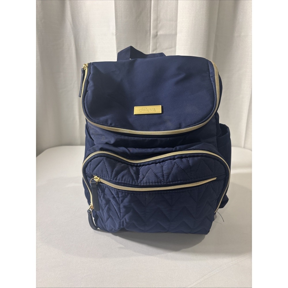 LITTLE ME Navy/Gold Tote Diaper Bag‎ Backpack 6 Pocket